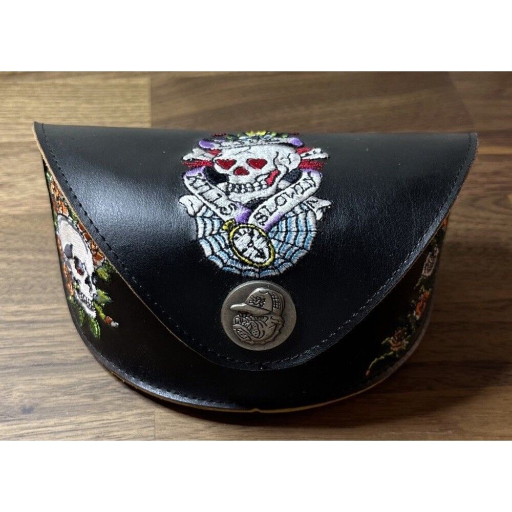 Ed Hardy Tattoo Eyewear Sunglass Case Skull Roses Love Kills Slowly EHS-012